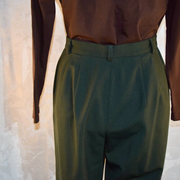 Talbots Petite 6P Olive Green Wool Trousers Slacks - Picture 8 of 10